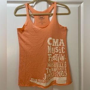 Official CMA Festival 2015 Nashville Women’s Small 100% Cotton Orange Tank Top